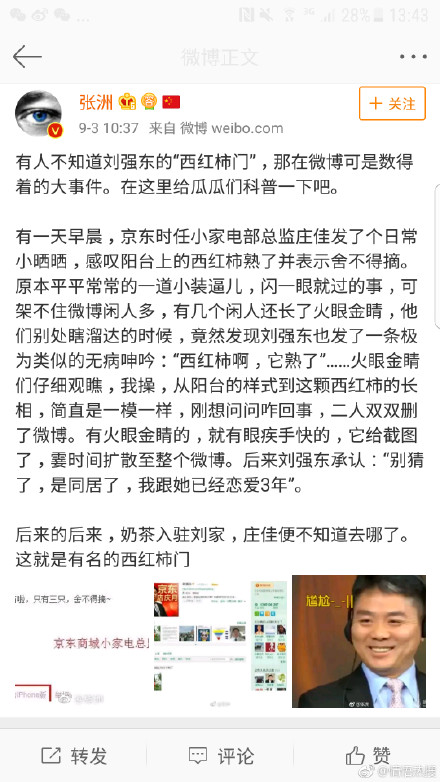 刘强东庄佳为何分手西红柿门事件图,刘强东婚内不安分喜欢大学生